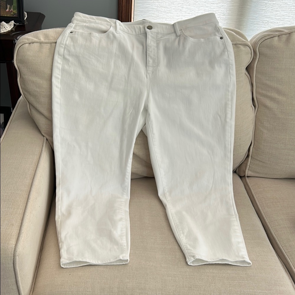 Talbots Women's Straight Leg White Jeans